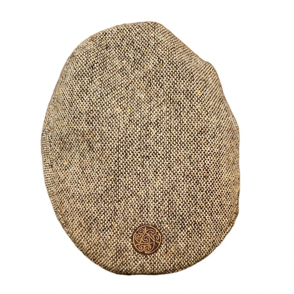 Patrick Francis Irish Mens Flat Cap Brown Tweed Newsboy Hat Wool Blend, Large - Picture 2 of 7